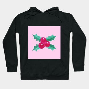 Pink Seasonal Holly Berries Hoodie